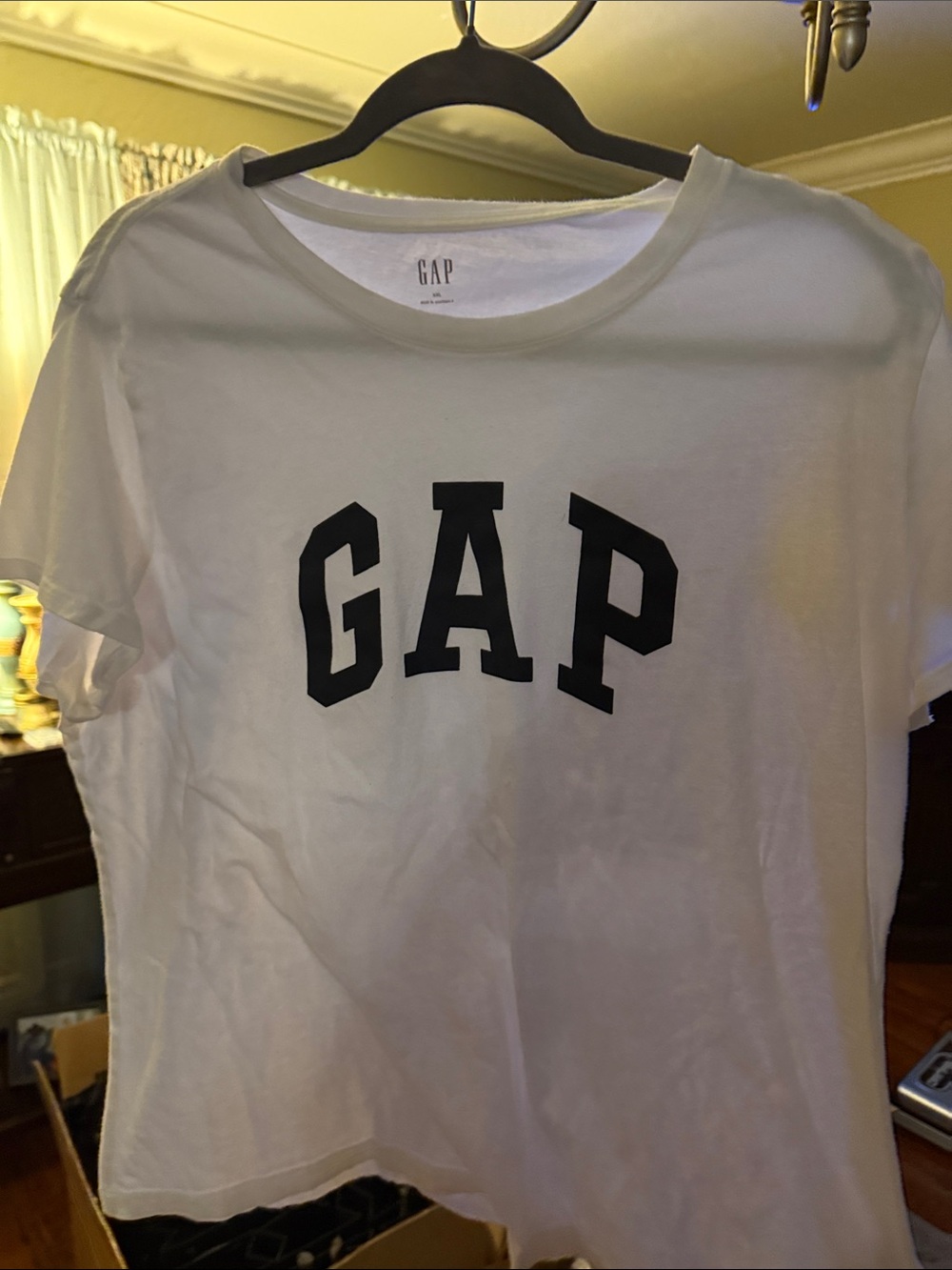 GAP White Tee with Black Logo - Kids Short Sleeve